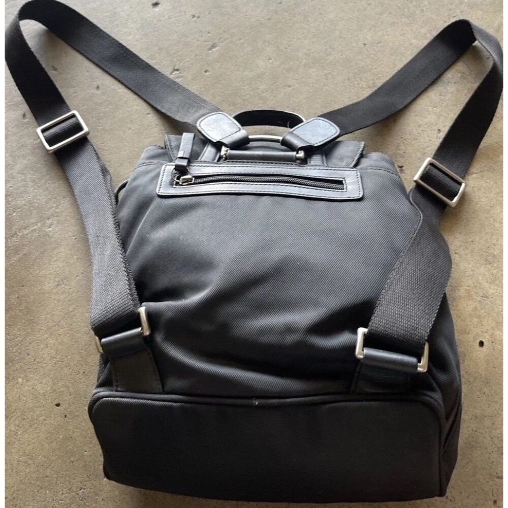 Vintage Coach Black Nylon Mini Backpack Leather Cargo Backpack Travel - Picture 3 of 15